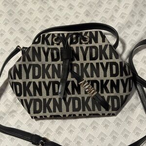 DKNY Monogram Black and Gray Crossbody Bag